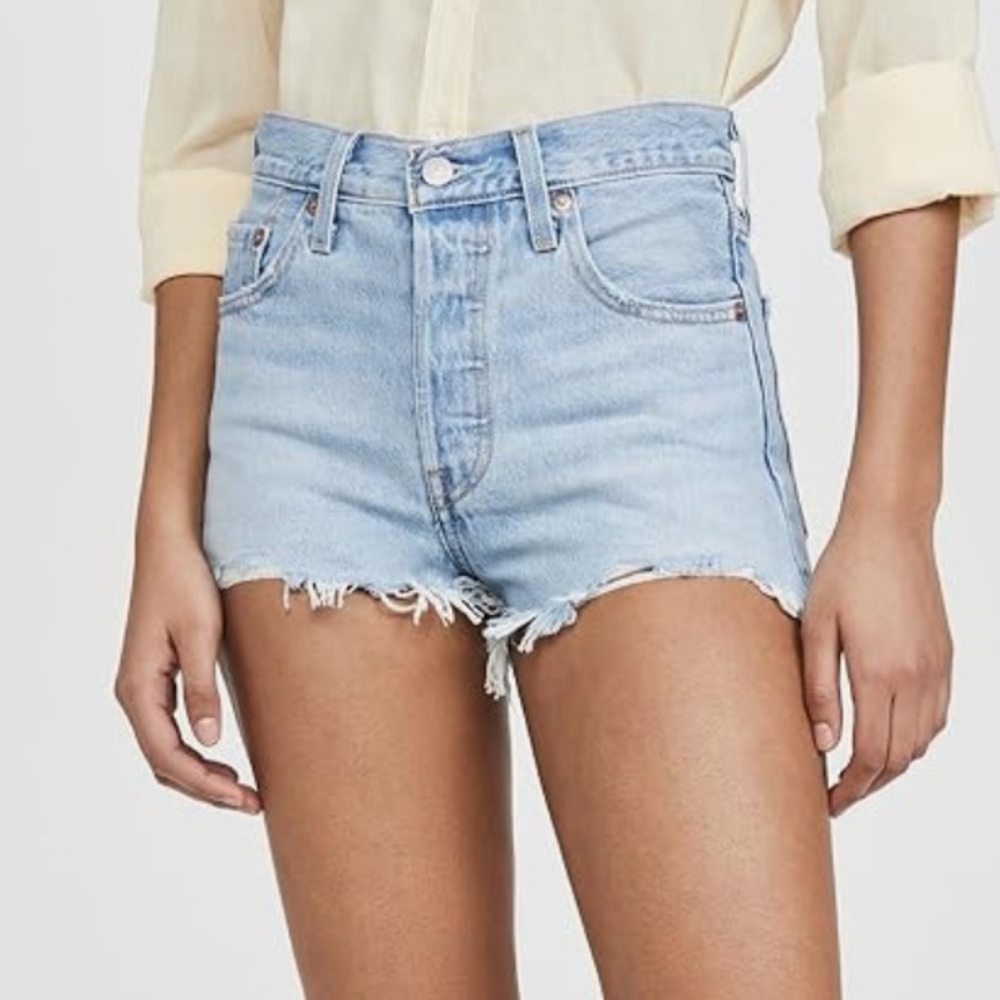 Levi’s 501 Light Wash Distressed Shorts